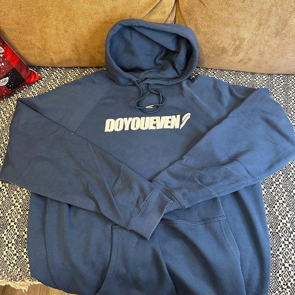 DOYOUEVEN Men’s Hoodie – Blue Gym Pullover Sweatshirt - Picture 3 of 4